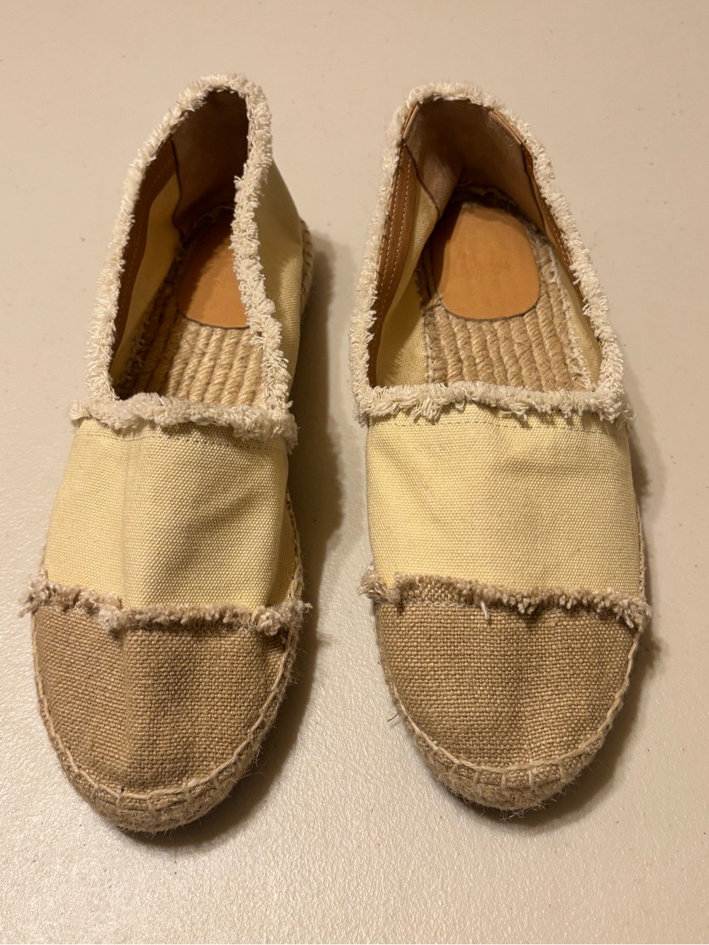 Castaner Kampala Two-Tone Cream and Beige Canvas Espadrilles 40